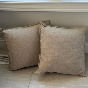 NWOT Set of Two Tan Throw Pillows